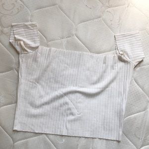 Off Shoulder ribbed white top